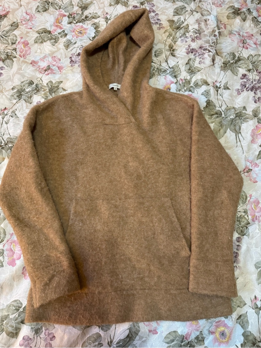Vince Women’s XS Camel Wool Alpaca Blend Hoodie Kangaroo Pocket